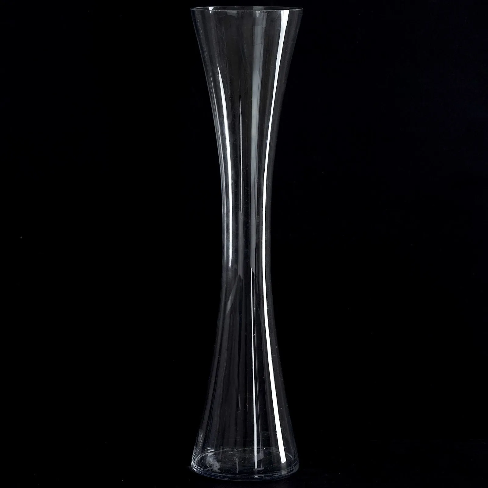 24" Tall Clear Hourglass Shaped Floral Centerpiece Vase Wedding Party Decoration - 6 PCS