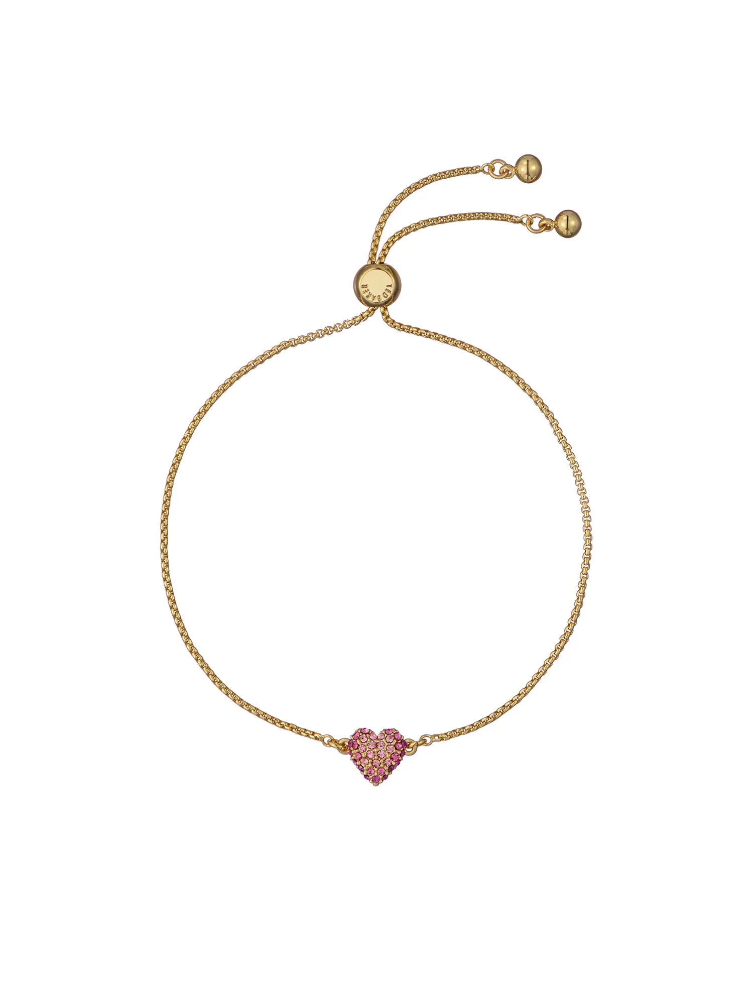 Adoria Crystal Sweetheart Adjustable Bracelet Gold