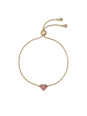 Adoria Crystal Sweetheart Adjustable Bracelet Gold