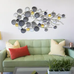 Craftter Metal Wall Art for Home Décor- Elegant Design Decorative Hanging Wall Sculpture for Resort Hotel Farm House Cottage, 52 X 24.5 Inch, Multicolor
