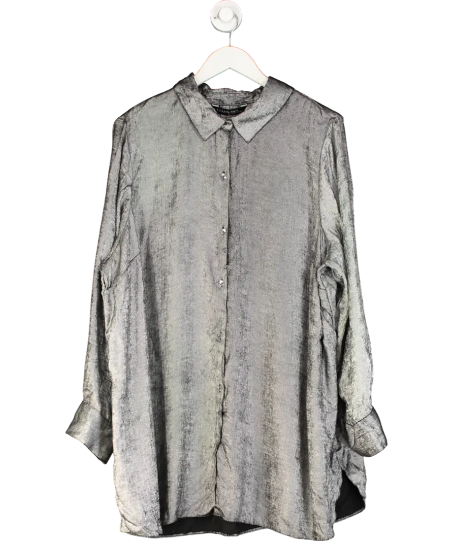 Evans Curve Metallic Long Sleeve Foil Shirt UK 22