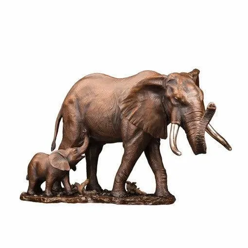 FINEST Bronze Mother and Baby Elephant Sculpture FB-002