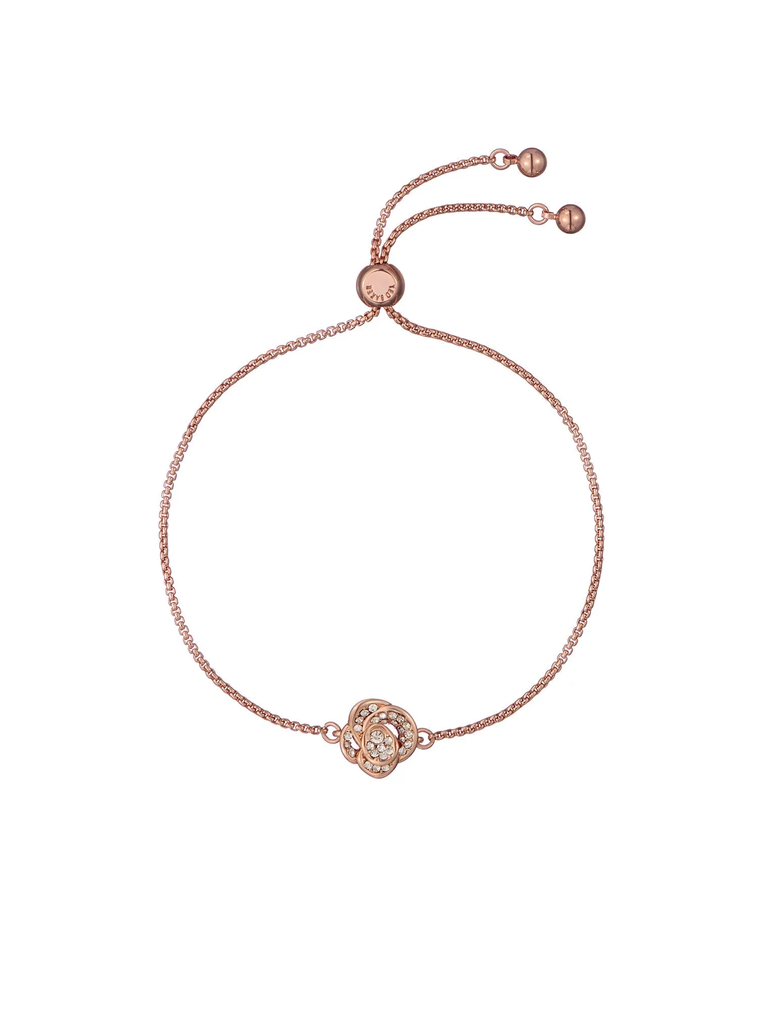 Florina Crystal Flower Adjustable Bracelet Rosegd