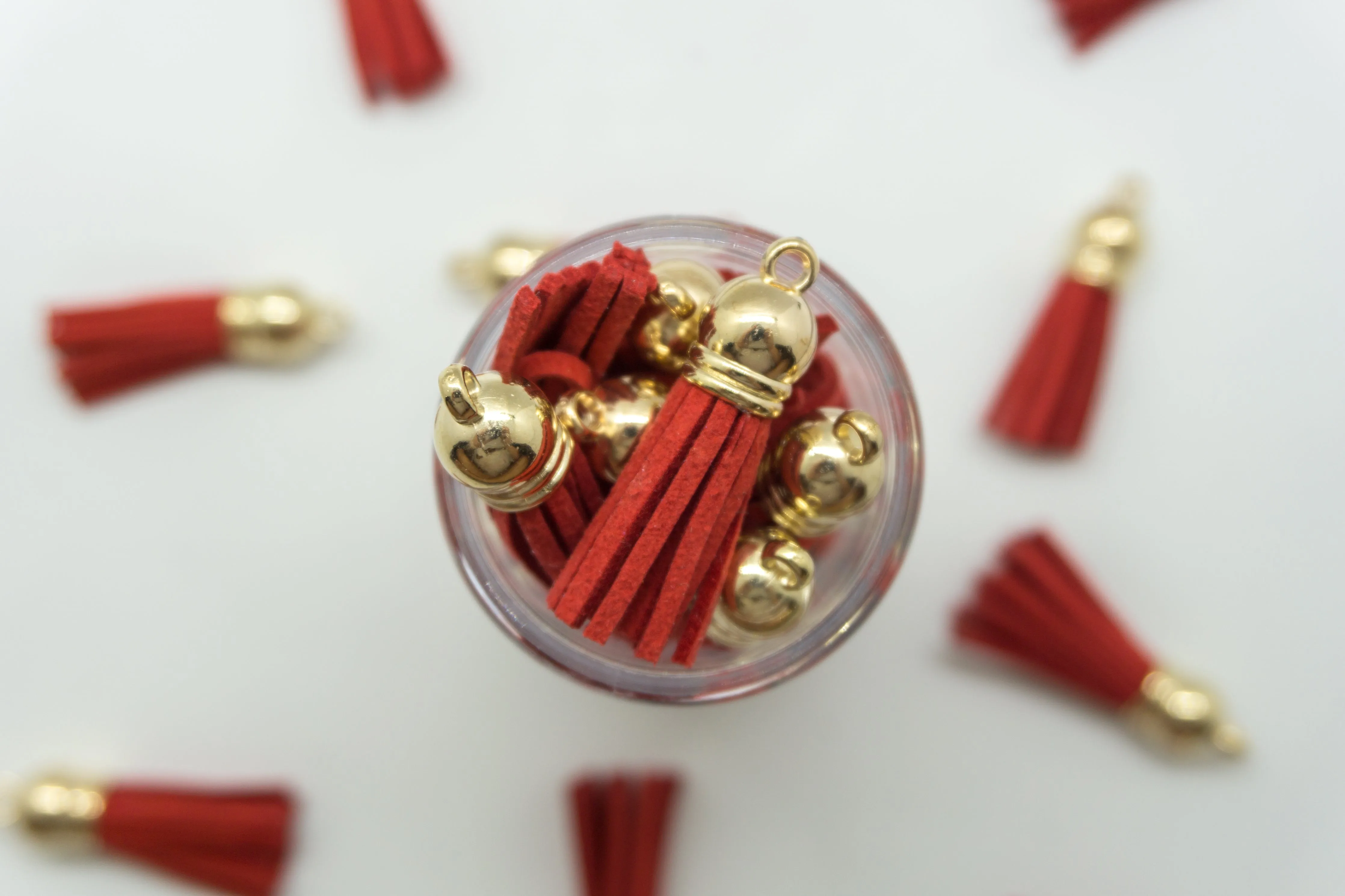 Gold Top Keychain Tassels