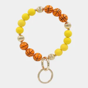 iLLASPARKZ Basketball Wood Ball Accented Beaded Keychain / Bracelet