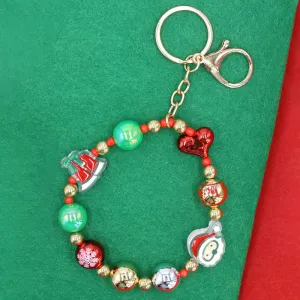 iLLASPARKZ Christmas Charm Beaded Stretchable Keychain