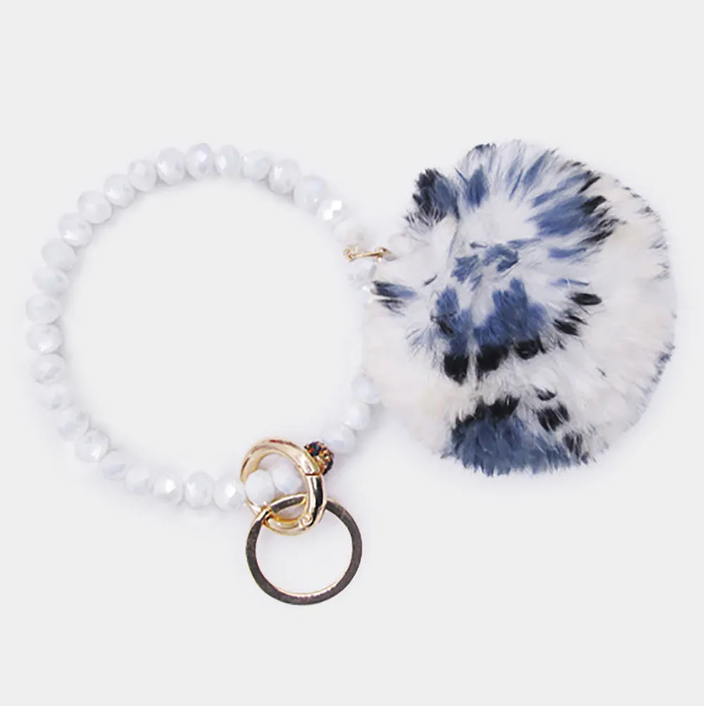 iLLASPARKZ Faceted Beaded Pom Pom KeyChain / Bracelet