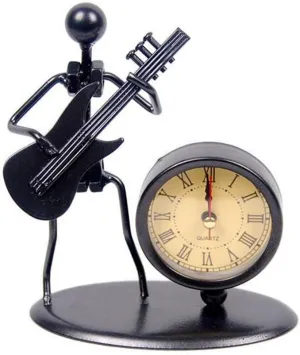 Jamboree!!! Guitar Decoration Crafts Figurines Wrought Iron Metal Band Musicians Clocks Watches Stage Adornment Handicraft Furnishing Model