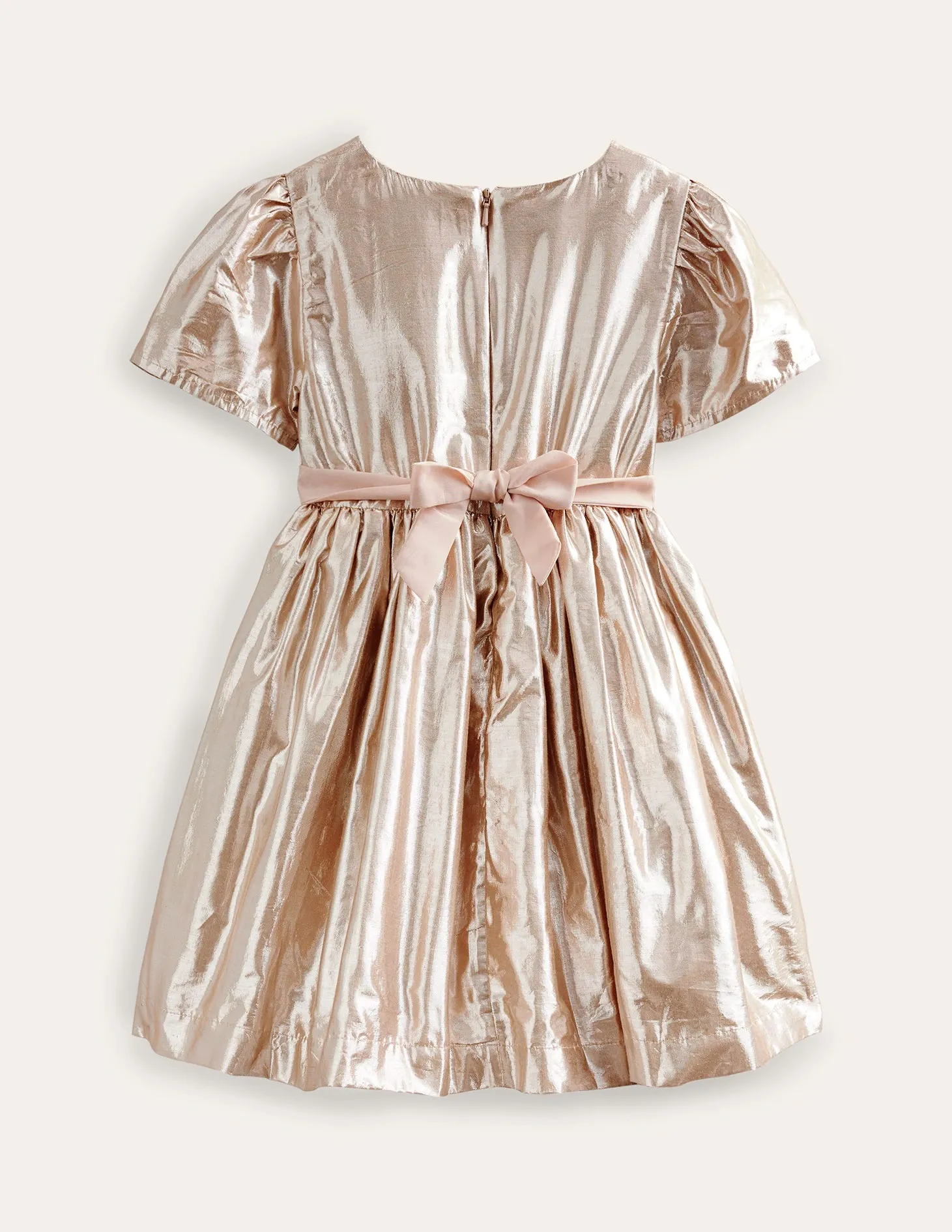Metallic Party Dress-Gold Metallic