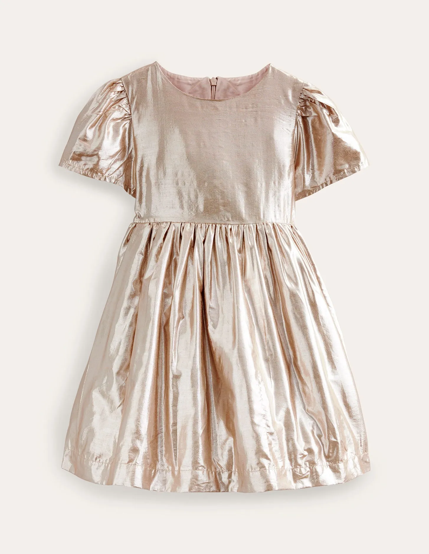 Metallic Party Dress-Gold Metallic