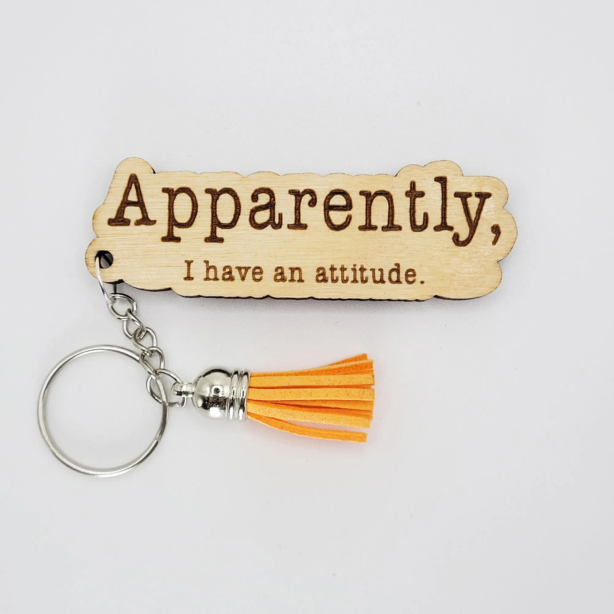 My A-Game is Adequate Laser Cut Wood Keychains with tassels