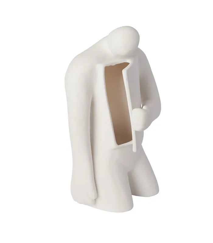 Open book human sculpture