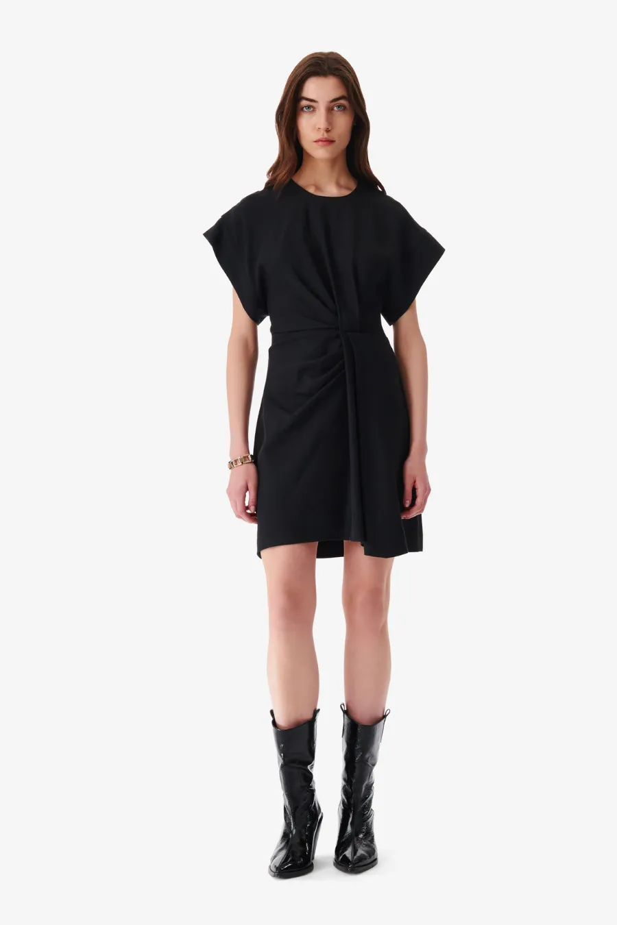 Pena Wrap Mini Dress Black