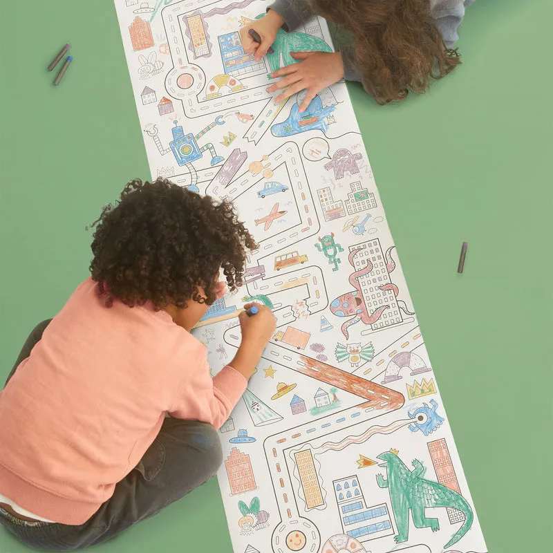 Playpa Paper - Monsters Take Over the City by Olli Ella