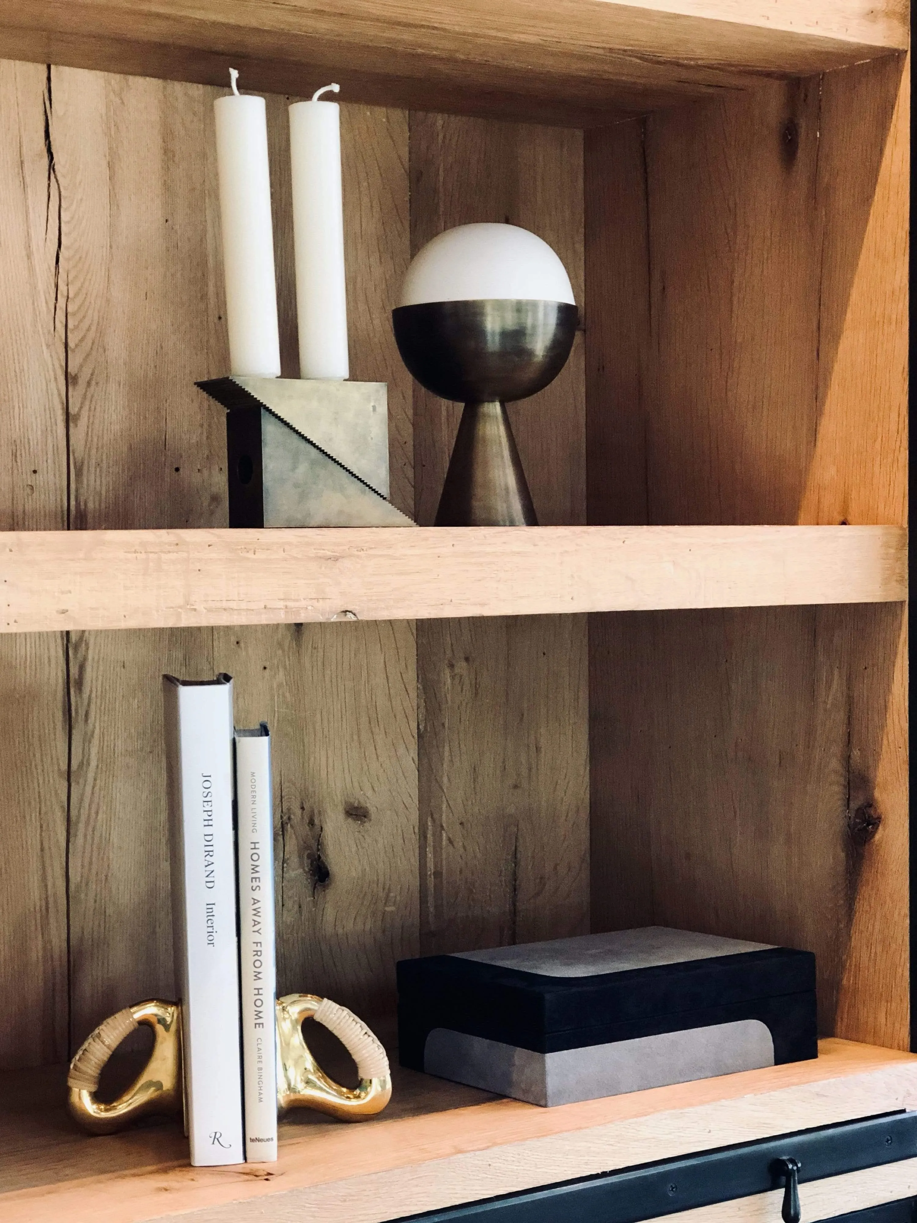 Polished Brass & Cane Bookends N.4 by Carl Aubock