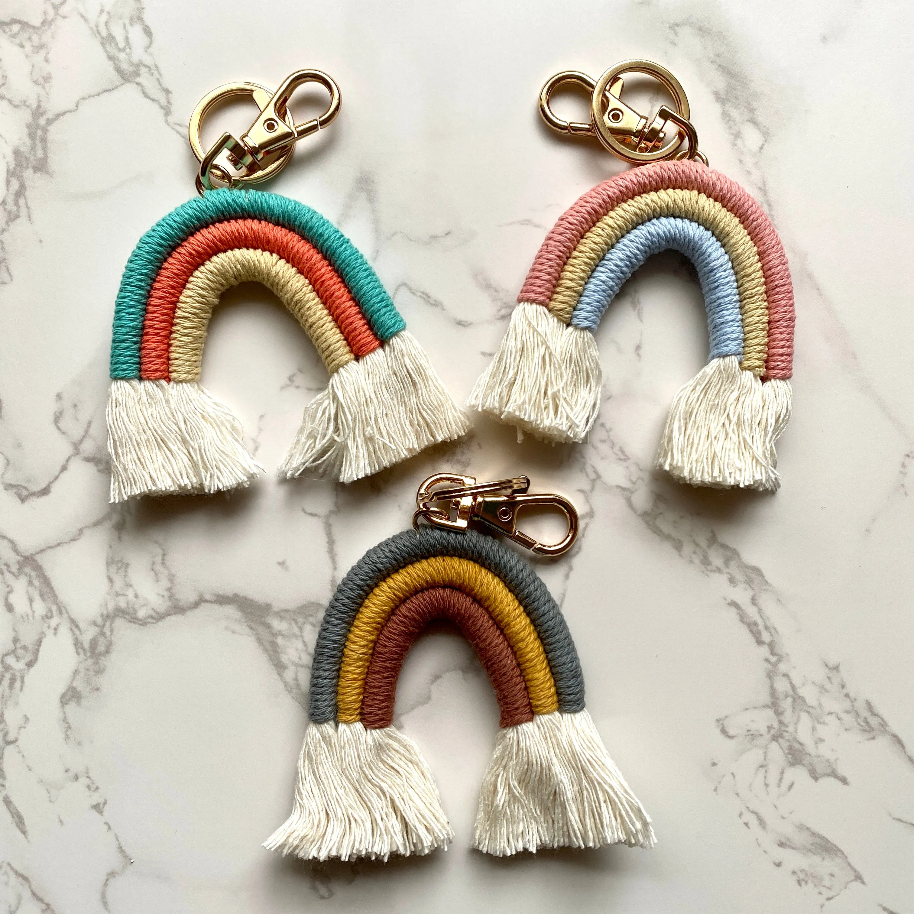Rainbow Fringe Keychain