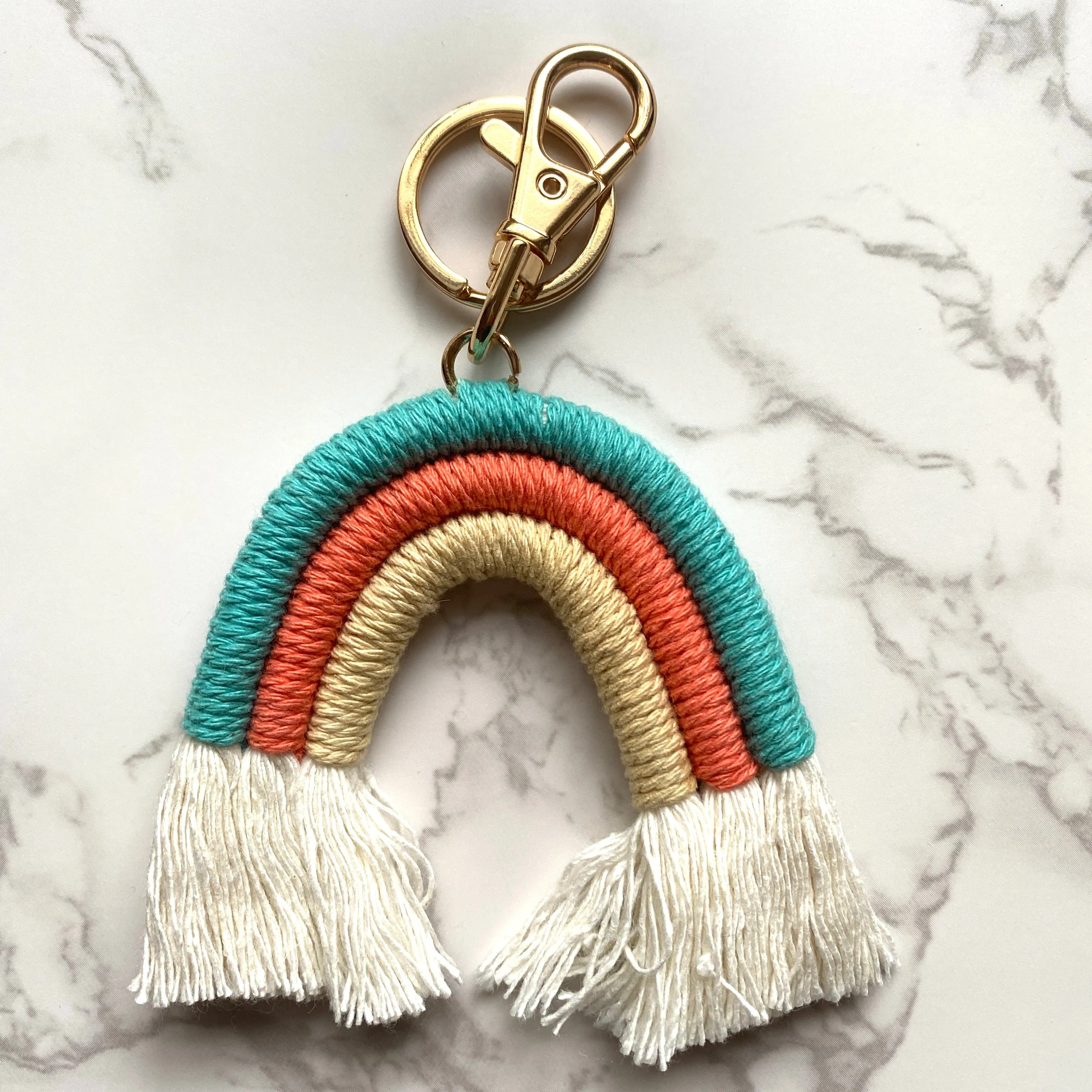 Rainbow Fringe Keychain