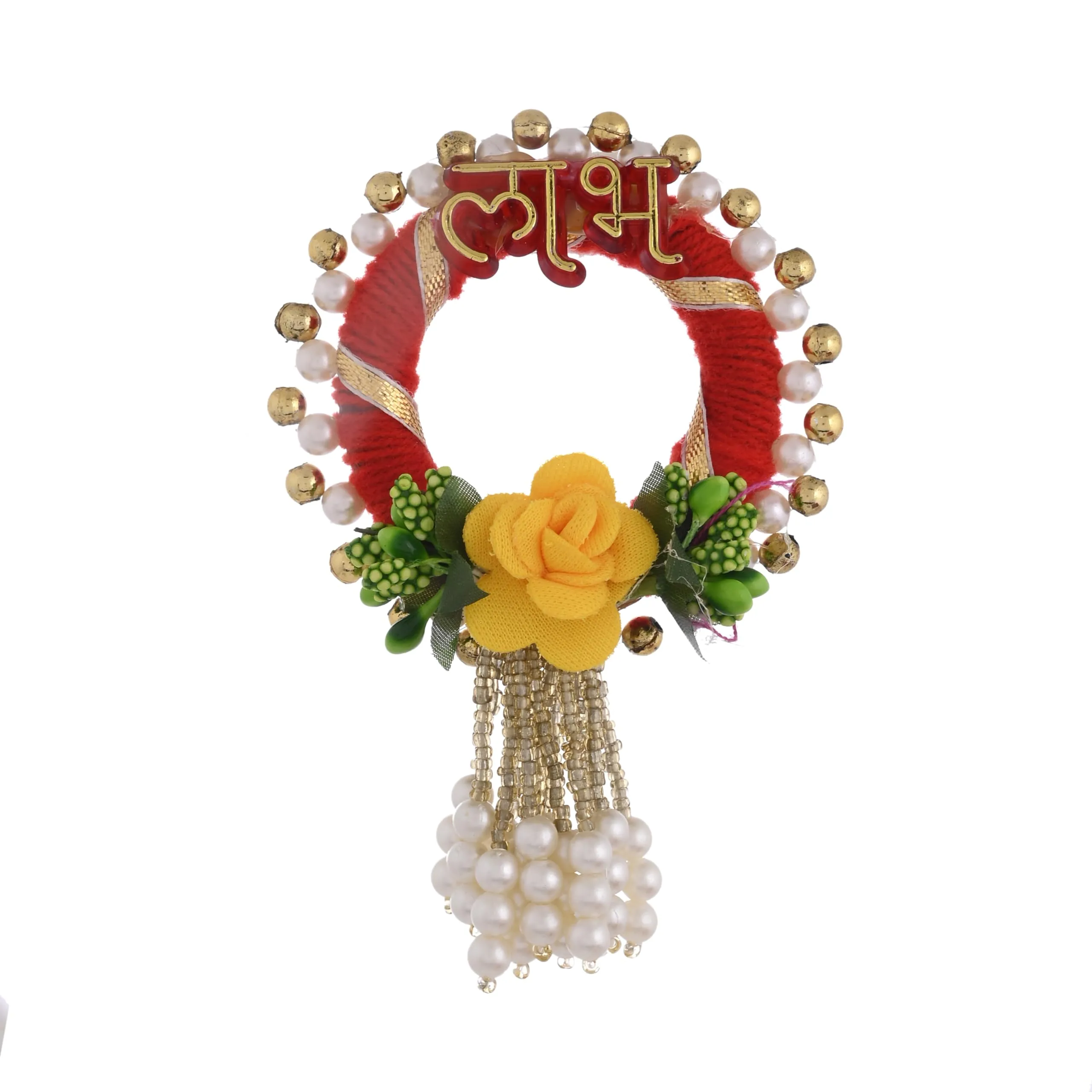 Saudeep India Subh Labh Ganesh Door Hanging Auspicious Home Decor for Good Luck and Prosperity(Red)