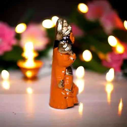 SR Decor Car Dashboard Resin Sinduri Pahad Hanuman Idol Home Decor Item Hanuman Murti Statue for Gift 4.33 Inch (Sinduri Pahad Hanuman)