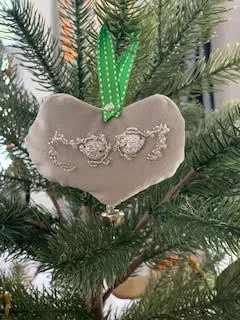 Velvet Beaded Heart Ornaments (variety of  colours); by Nebin is Bead'n