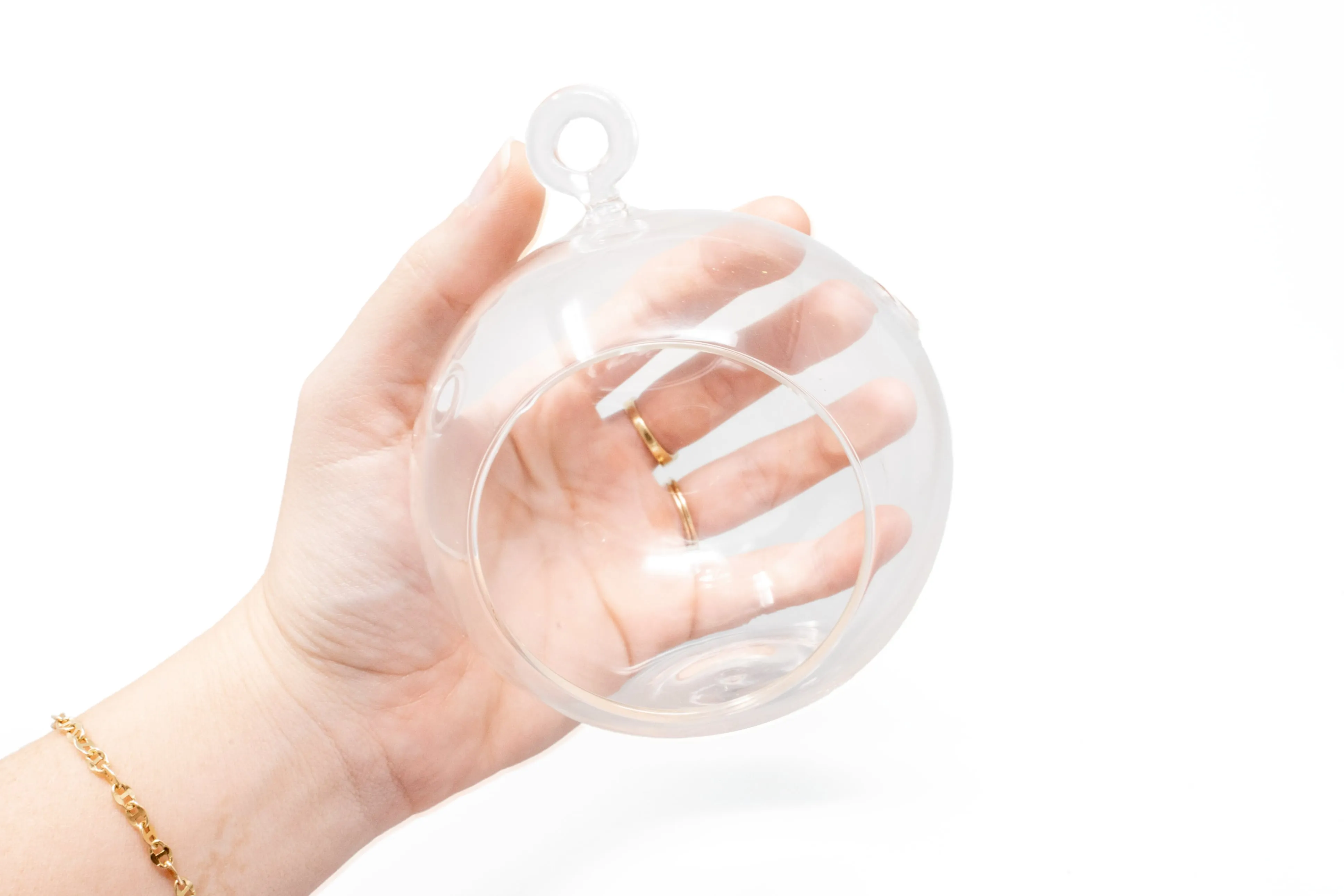 Wholesale - Case Pricing with Free Shipping / Hanging Flat Bottom Glass Terrariums