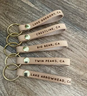 [your city] Leather Loop Keychain