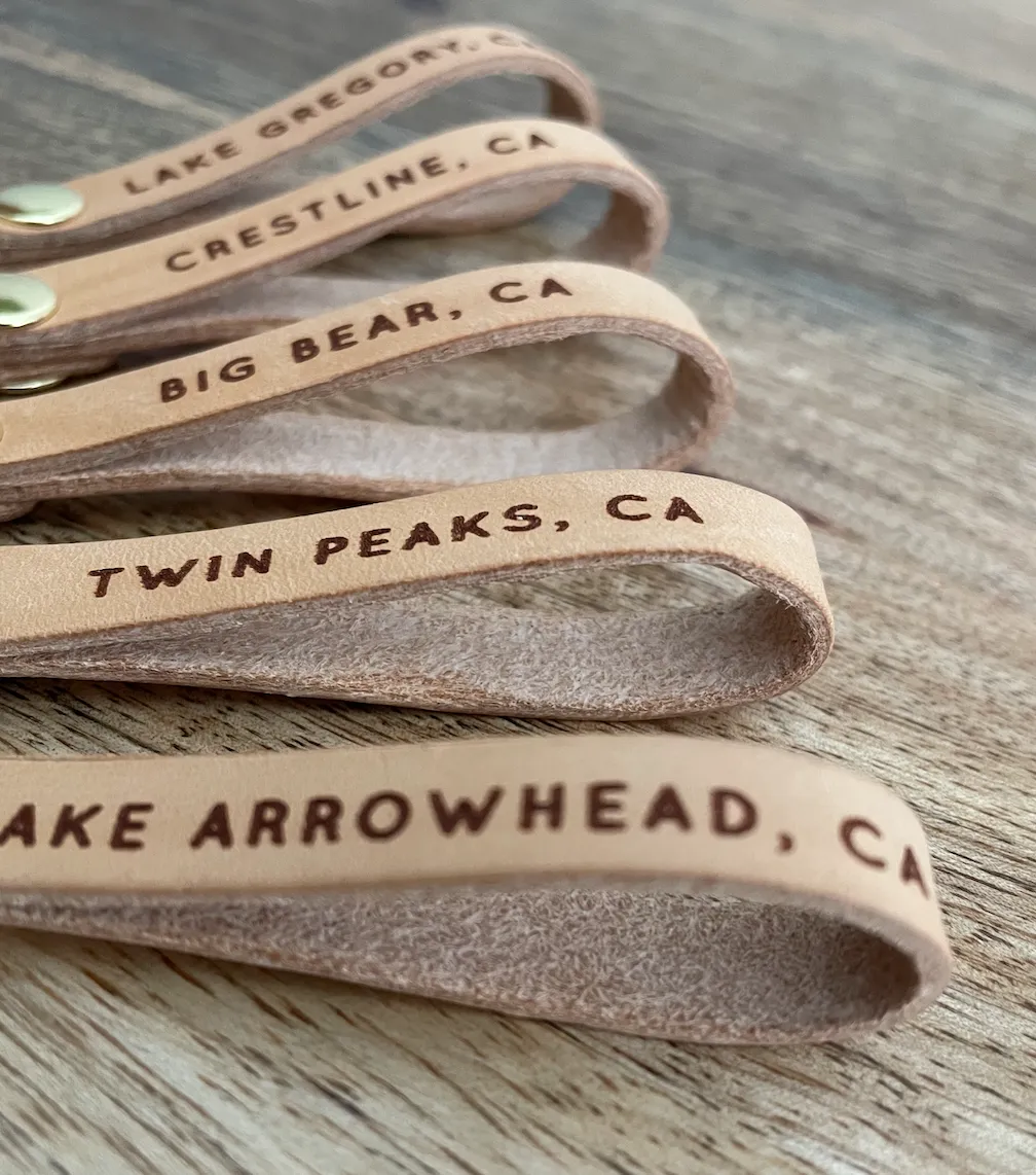 [your city] Leather Loop Keychain