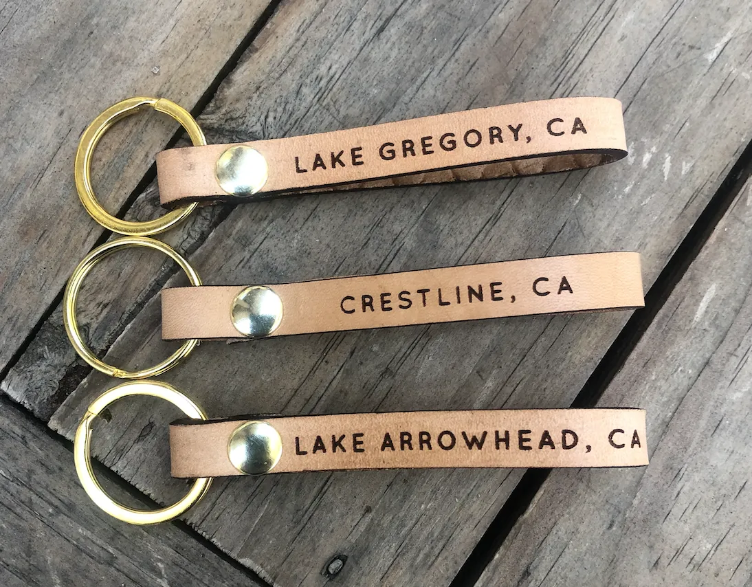 [your city] Leather Loop Keychain
