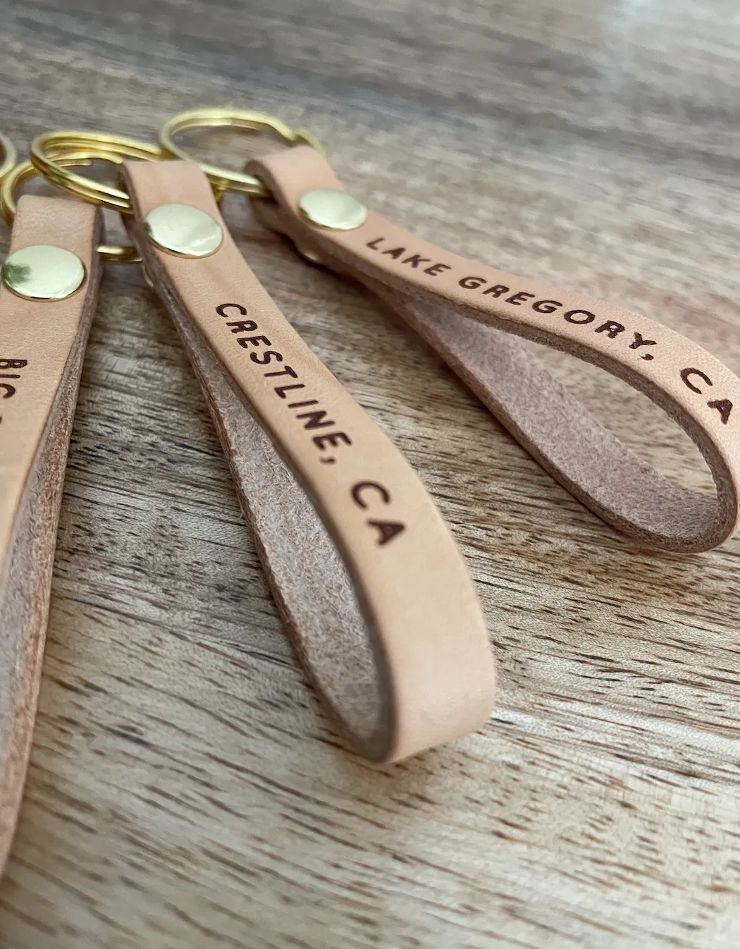 [your city] Leather Loop Keychain