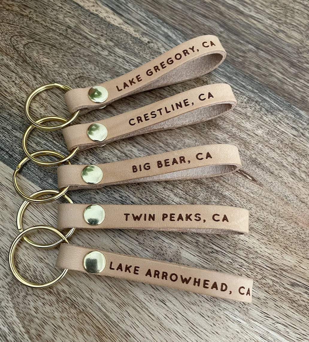 [your city] Leather Loop Keychain