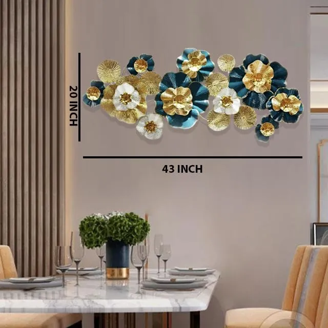 ZOVE Modern Handcrafted luxury Metal Wall Decor Perfect for Living Room//Drawing Room//Hotel // Restaurant // (Size : 43 X 20 INCH) (Colour : Multi)